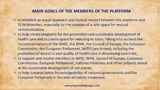 Main goals of the members of the Platform 2020 Prague